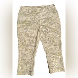 ZELOS Women’s Gold and Cream Patterned Leggings